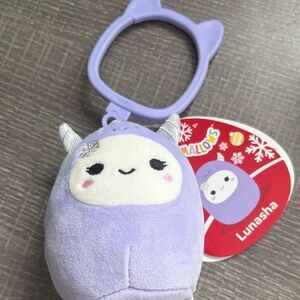 Squishmallows Lunasha Plush Keychain - Lavender and White